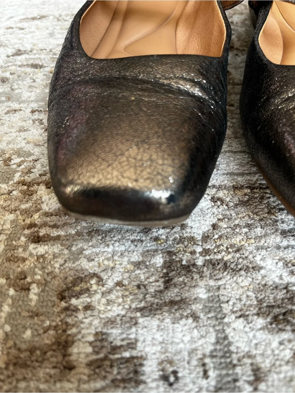Söfft Metallic Black Mary Jane Flats